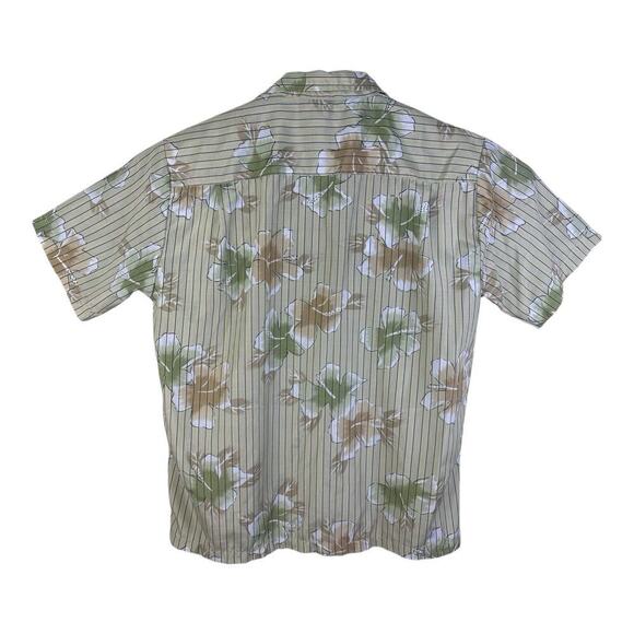Kennington California Mens Hawaiian Shirt Large Tan Floral Camp Club Vintage - Picture 5 of 11